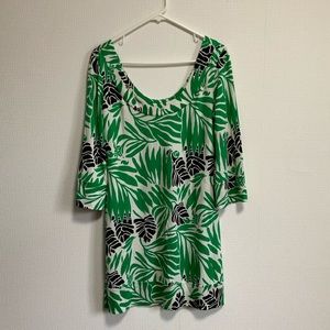 DVF Vintage scoop neck mini dress Palm